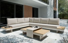 Gartenset Accra, Akazienholz/beige, 4-teilig