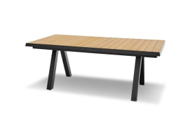 Ausziehtisch Latea, anthrazit/Teakholz, inkl. Synchron-Auszug