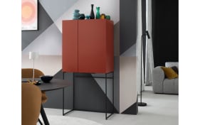 Barschrank Amaya, indisch rot, inkl. Beleuchtung 