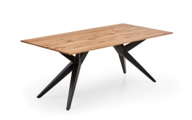 Esstisch Tario, Eiche massiv/schwarz