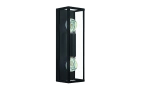 Wandleuchte Amezola, klar/schwarz, IP44, 38 cm