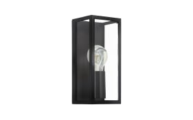 Wandleuchte Amezola, klar/schwarz, IP44, 26 cm