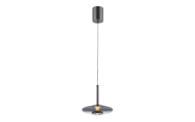 LED-Pendelleuchte Pure-Vitrum, grau/rauchfarbig, inkl. CCT und E-Lift