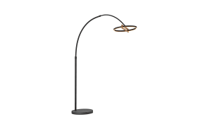LED-Standleuchte Mondo Famera, holz/schwarz, inkl. CCT und Fernbedienung