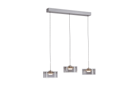 LED-Pendelleuchte Mondo Karena, stahlfarbig, 3-flammig, inkl. Memoryfunktion