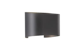 LED-Wandleuchte Wall IP44, schwarz matt, 18 x 12 cm