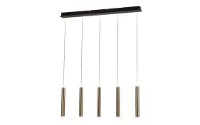 LED-Pendelleuchte Prado, schwarz/goldfarbig, 5-flammig, 90 cm