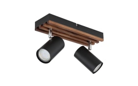 Deckenleuchte Kayden, dunkelbraun/schwarz, 2-flammig