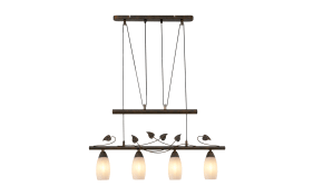 Pendelleuchte Venezia, rostfarbig/Alabaster, 4-flammig