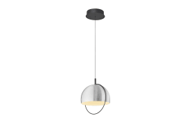 LED-Pendelleuchte Hoop, alufarbig, inkl. Fernbedienung