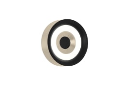 LED-Wandleuchte Speaker, schwarz/sandfarbig