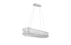 LED-Pendelleuchte Zevion, chrom/transparent, inkl. Höhenverstellung