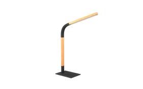 LED-Tischleuchte Norris, schwarz/holz, inkl. Tochdimmer