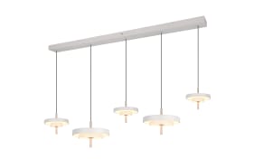LED-Pendelleuchte Keaton, grau/coffee, 5-flammig, inkl. Switchdimmer