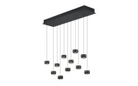 LED-Pendelleuchte Cannon, schwarz, 11-flammig, inkl. stufenloser Höhenverstellung 