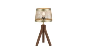 Tischleuchte Frederik, holz/messing matt, 44 cm