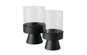 Windlichtset Pallas, schwarz, 2-teilig
