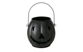 Windlicht Grimasi, schwarz, 17,6 cm