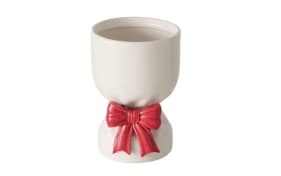 Vase Bowy, weiß/rot, 15 cm