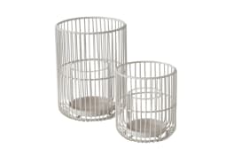 Windlichtset Cindy, beige, 2-teilig