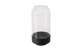 Vase Malena, schwarz/transparent, 18 cm