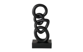 Skulptur Chainy, schwarz, 40 cm