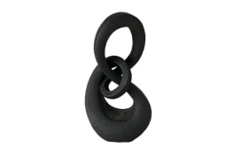 Skulptur Chainy, schwarz, 32,5 cm