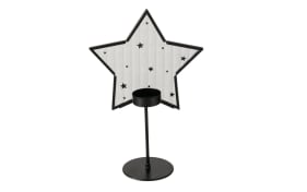 Teelichthalter Stern, schwarz, 25,5 cm