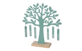 Dekoaufsteller Wunschbaum, türkis 