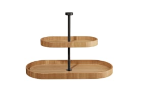 Etagere 2-stufig, wood/Weidenholz, 35,5 cm