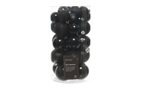 Weihnachtskugel-Set, schwarz, 6 cm