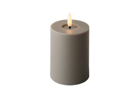 LED Kerze, grau/warmweiß, 12,3 cm