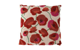 Kissen Mohnblumen, rot/weiß, 43 x 43 cm