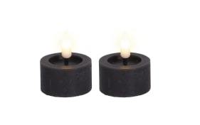 2er-Set LED-Teelicht Lumineo, grau, 4,4 cm