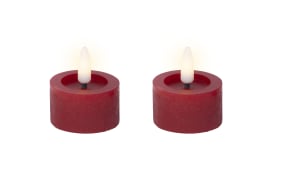 2er-Set LED-Teelicht, rot, 4,4 cm