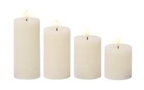 LED Kerze, beige/warmweiß, 4-teilig