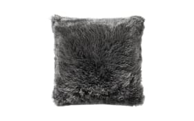 Kissen, Kunstfell, grau, 50 cm