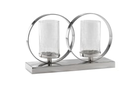 Windlicht für 2 Kerzen in silber