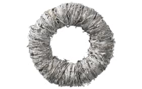 Deko Kranz aus Rattan, grau/weiß, 34 cm