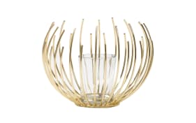 Teelichthalter aus Metall in gold, 12 cm