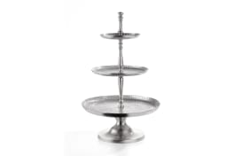 Etagere 3-stöckig in silber, 42 x 80 x 42 cm