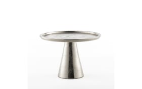 Deko-Platte auf Fuß in silber, 27 x 19 x 27 cm