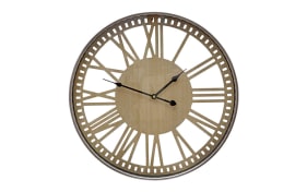 Wanduhr, holz/silber/schwarz, 50 cm