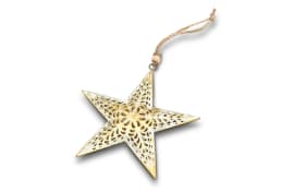 Deko-Stern, gold/weiß, 12,5 cm