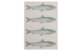 Geschirrtuch Fisch, grau/grün, 50 x 70 cm
