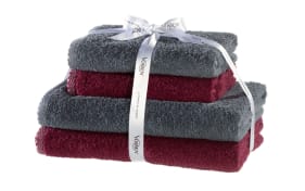 Handtuch-Set Basis Clash, flanell/burgundy