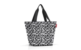 Shopper M, leo nero, 51 x 30,5 cm