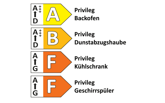 Einbauküche Inista, Stahl gebürstet, inkl. Privileg Elektrogeräte-09