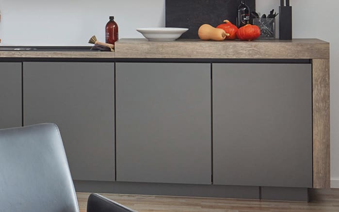 Einbauküche Torna, Lacklaminat schiefergrau supermatt, inkl. Bosch Elektrogeräte-02