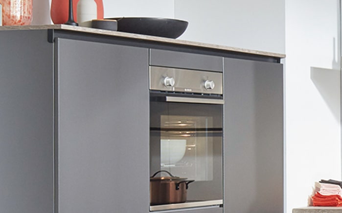 Einbauküche Torna, Lacklaminat schiefergrau supermatt, inkl. Bosch Elektrogeräte-03